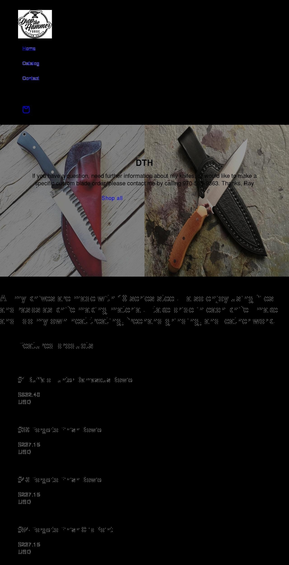 dropthehammerforge.com shopify website screenshot