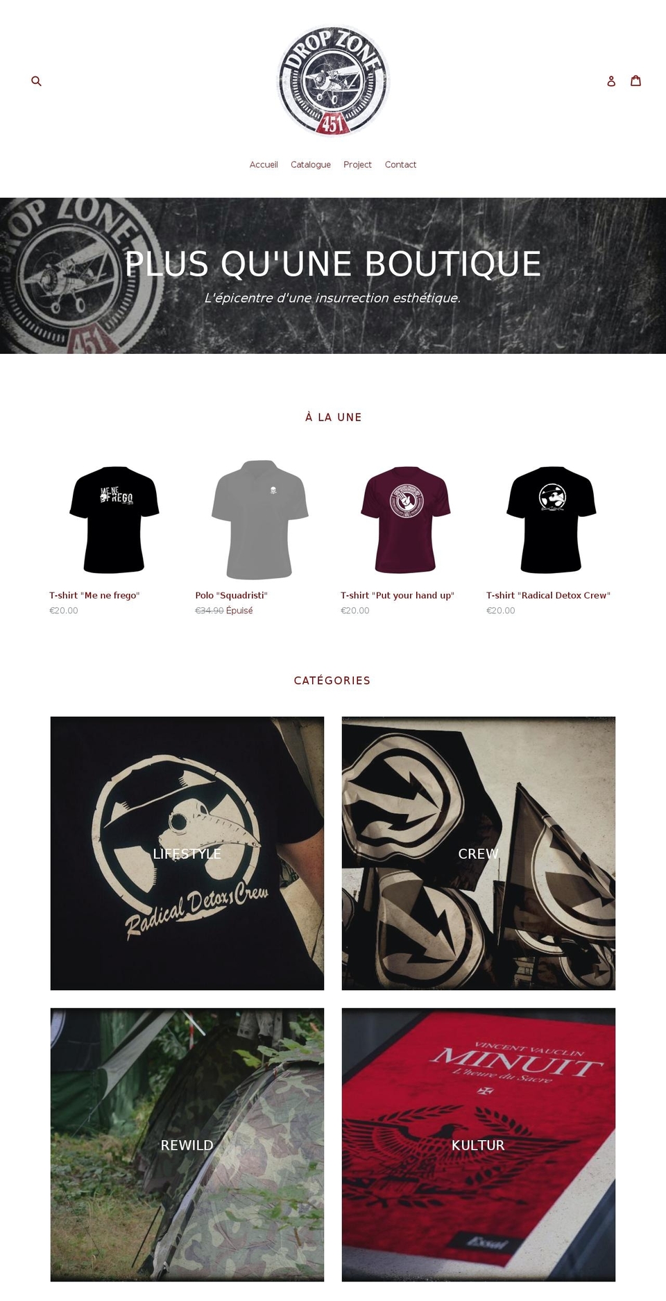 dropzone451.com — Shopify storefront screenshot