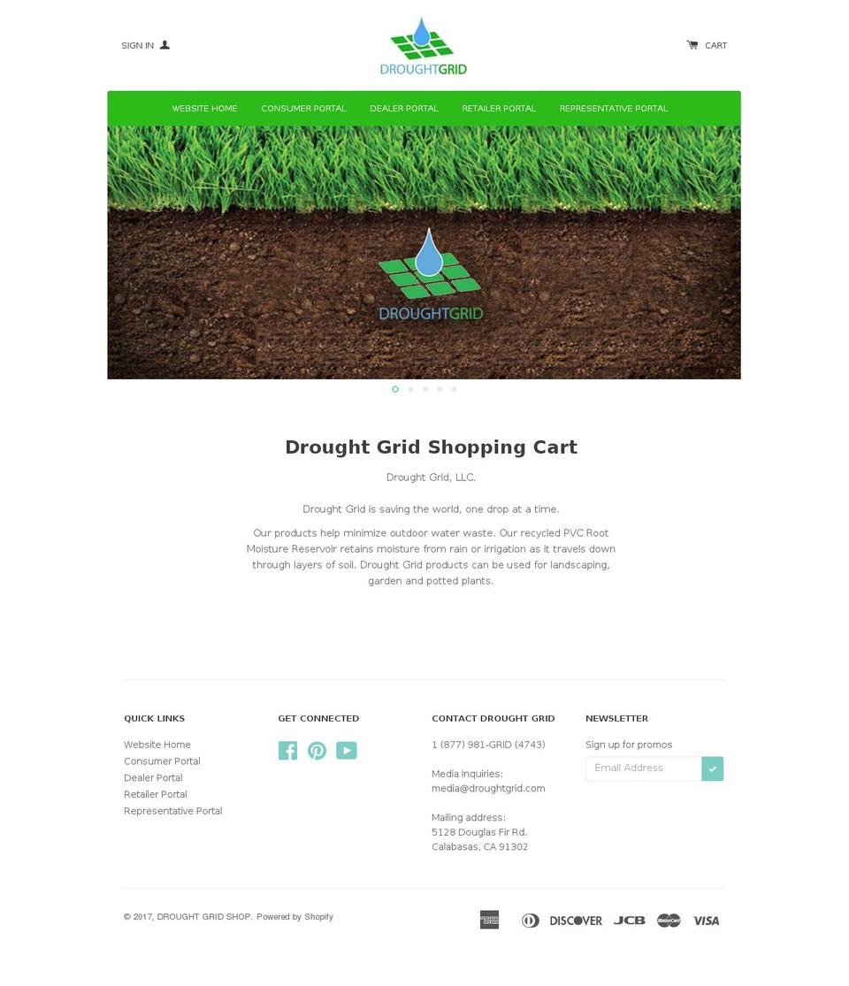 droughtgridshop.com shopify website screenshot