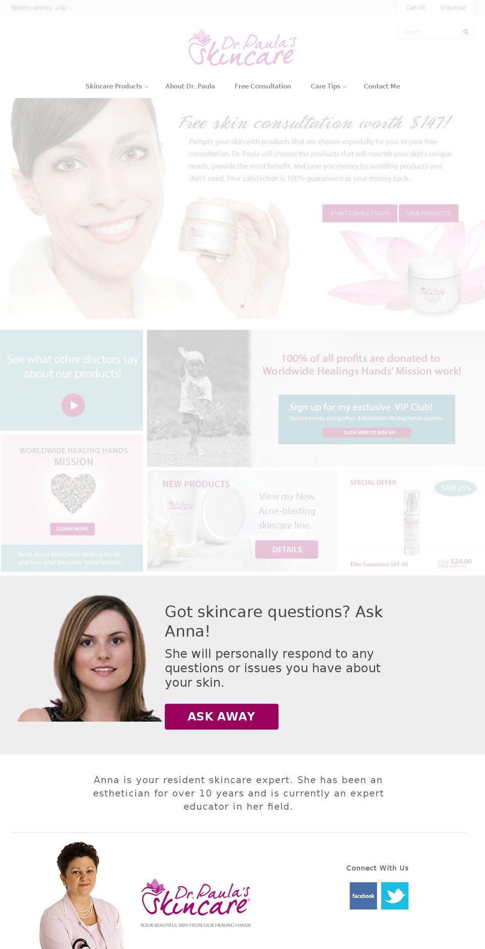 drpaulaskincare.com shopify website screenshot