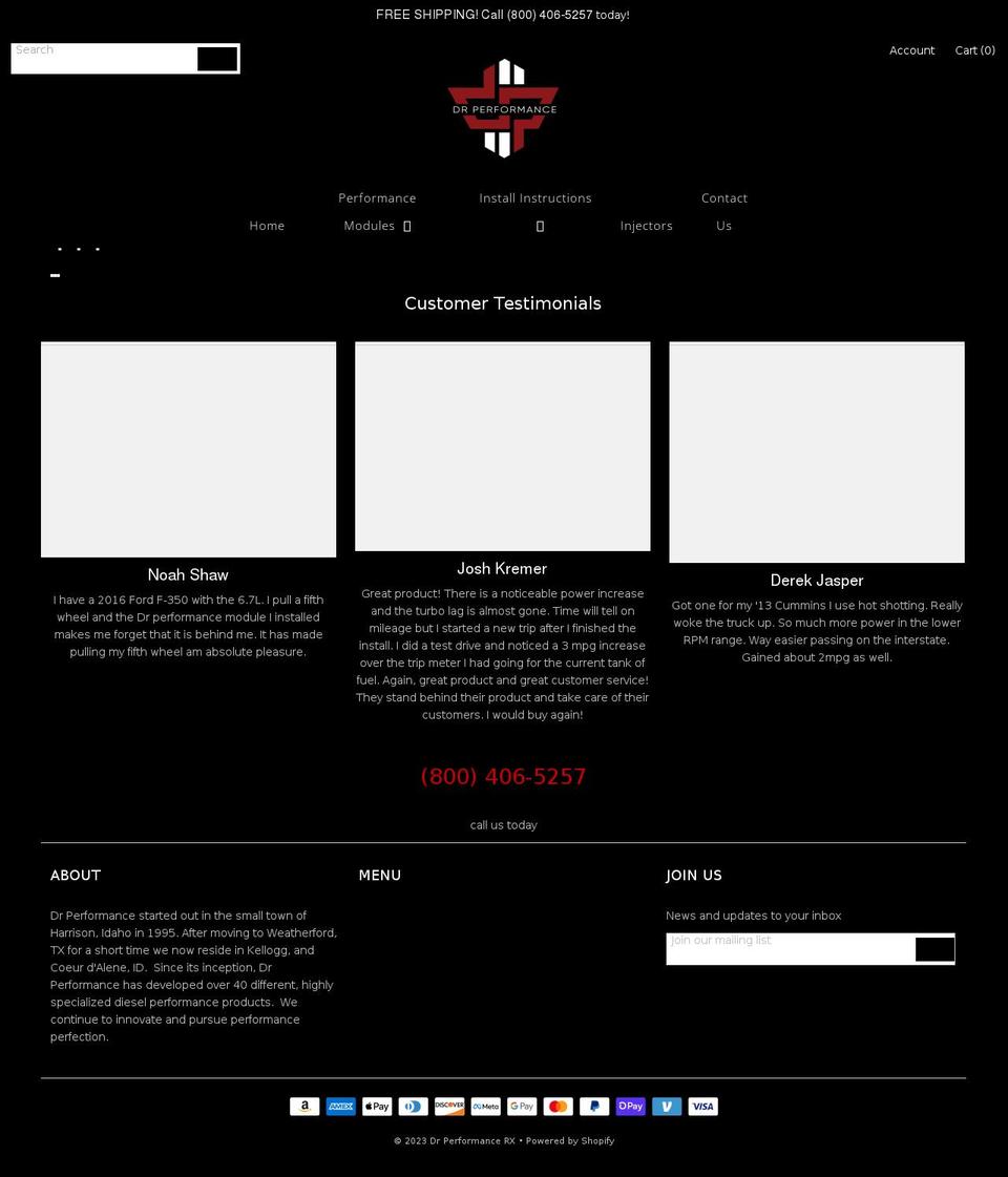 drperformancerx.com shopify website screenshot
