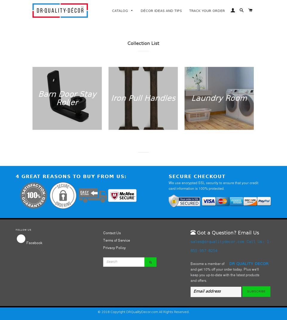 drqualitydecor.com shopify website screenshot