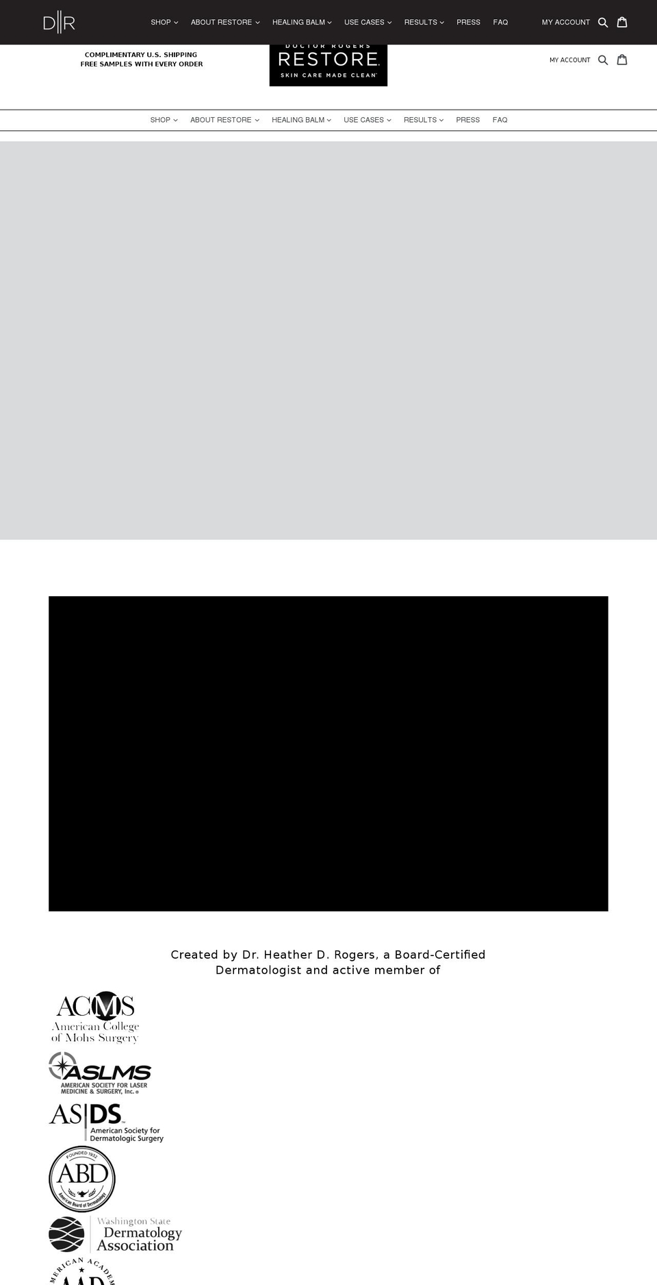 drrogerskin.com — Shopify storefront screenshot