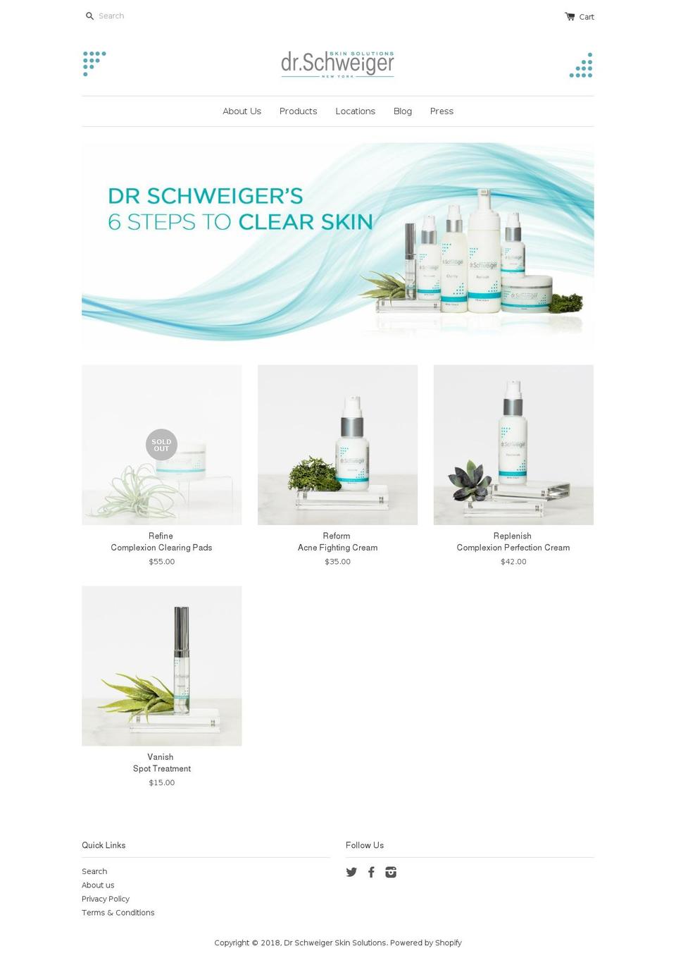 drschweigerskinsolutions.com — Shopify storefront screenshot