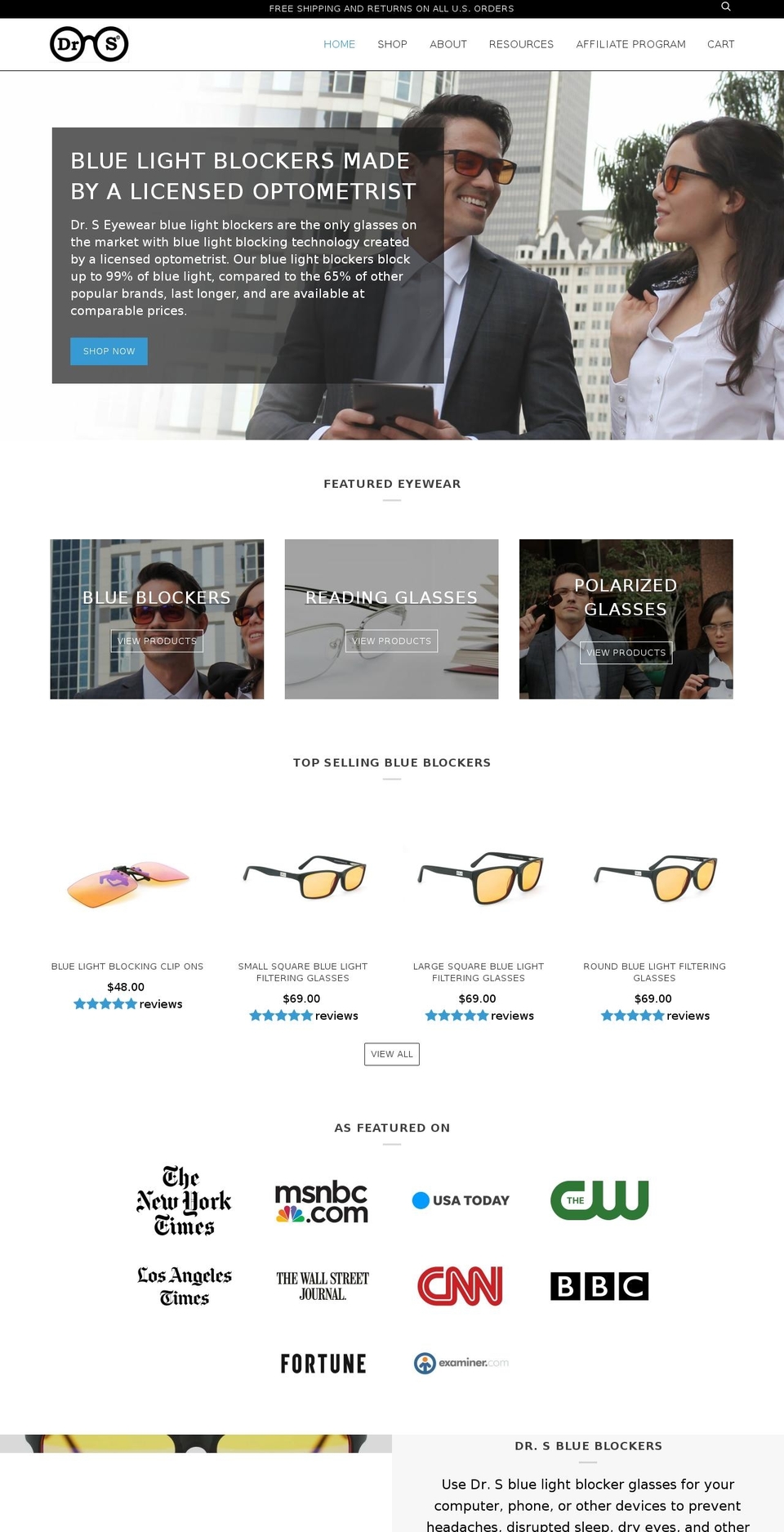 drseyewear.com shopify website screenshot