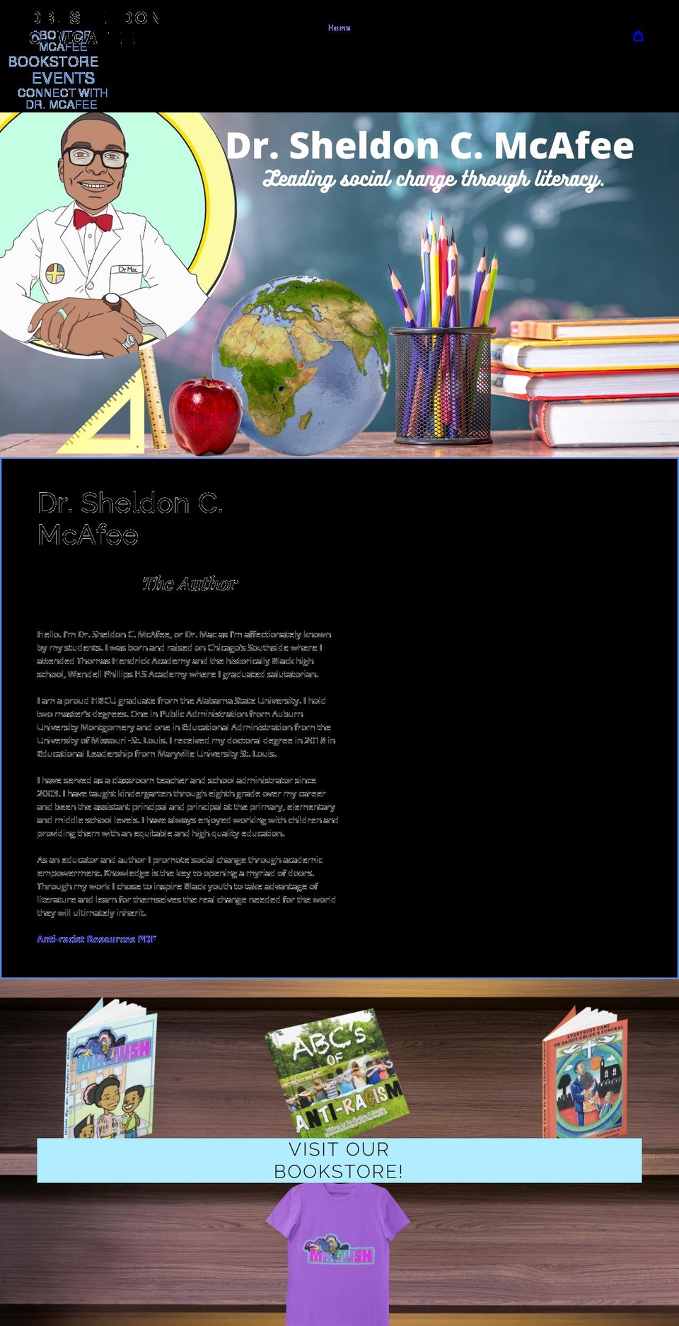 drsheldoncmcafee.com shopify website screenshot