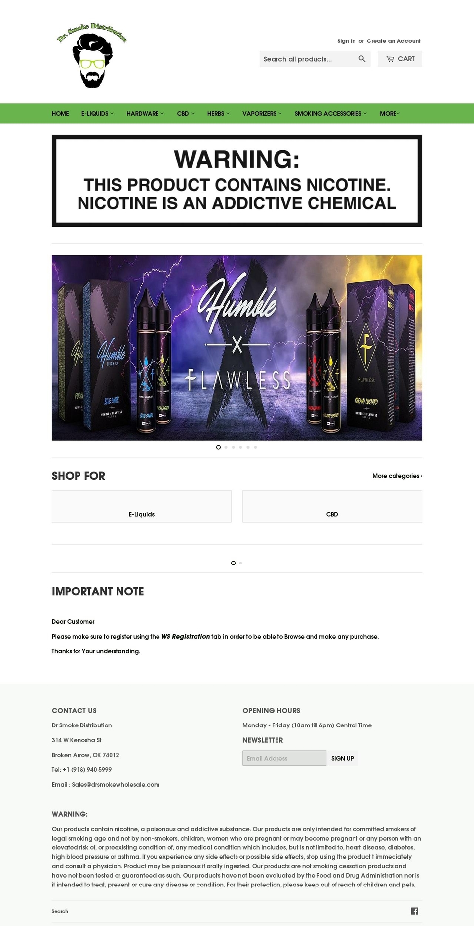drsmokewholesale.com — Shopify storefront screenshot