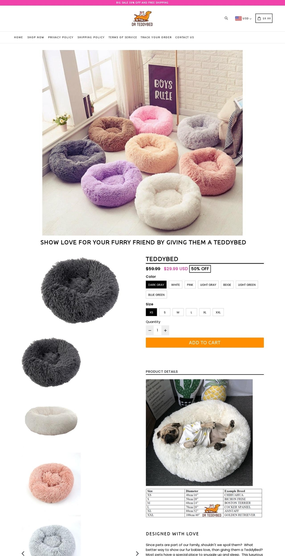 drteddybed.com shopify website screenshot