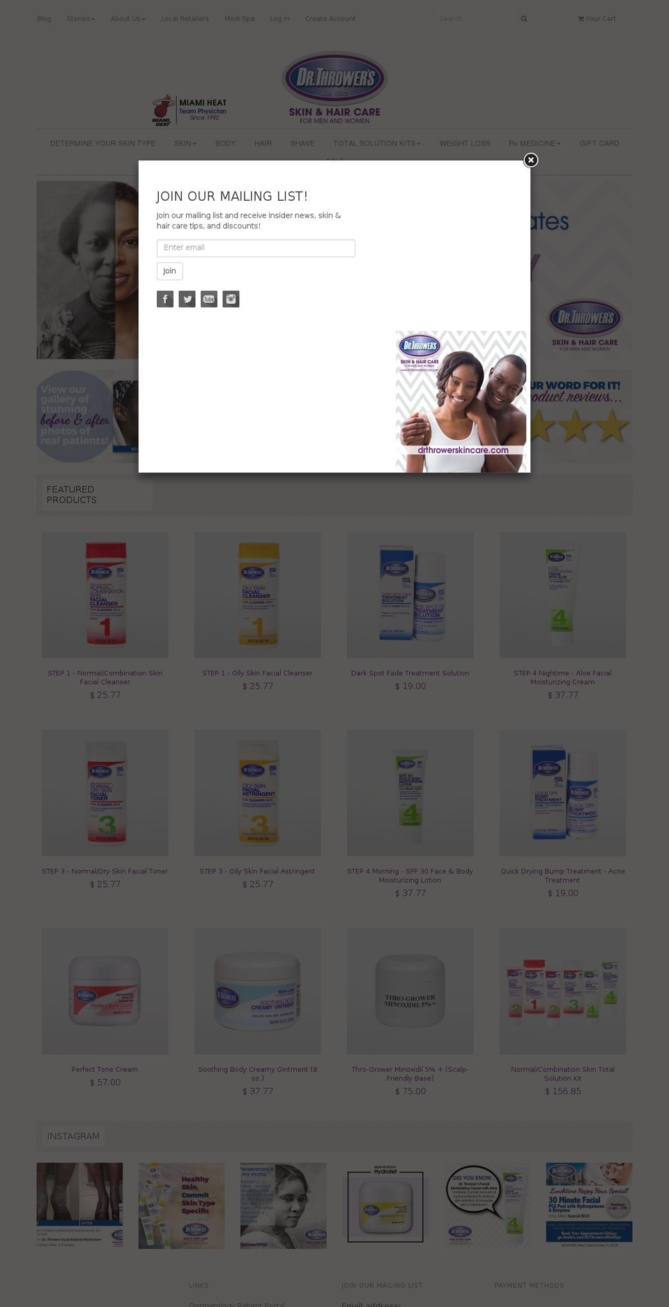 drthrowerskincare.com shopify website screenshot