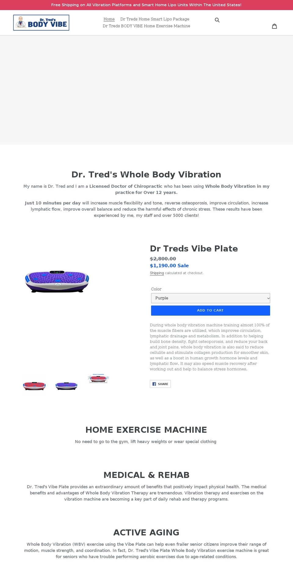 drtredsbodyvibe.com shopify website screenshot