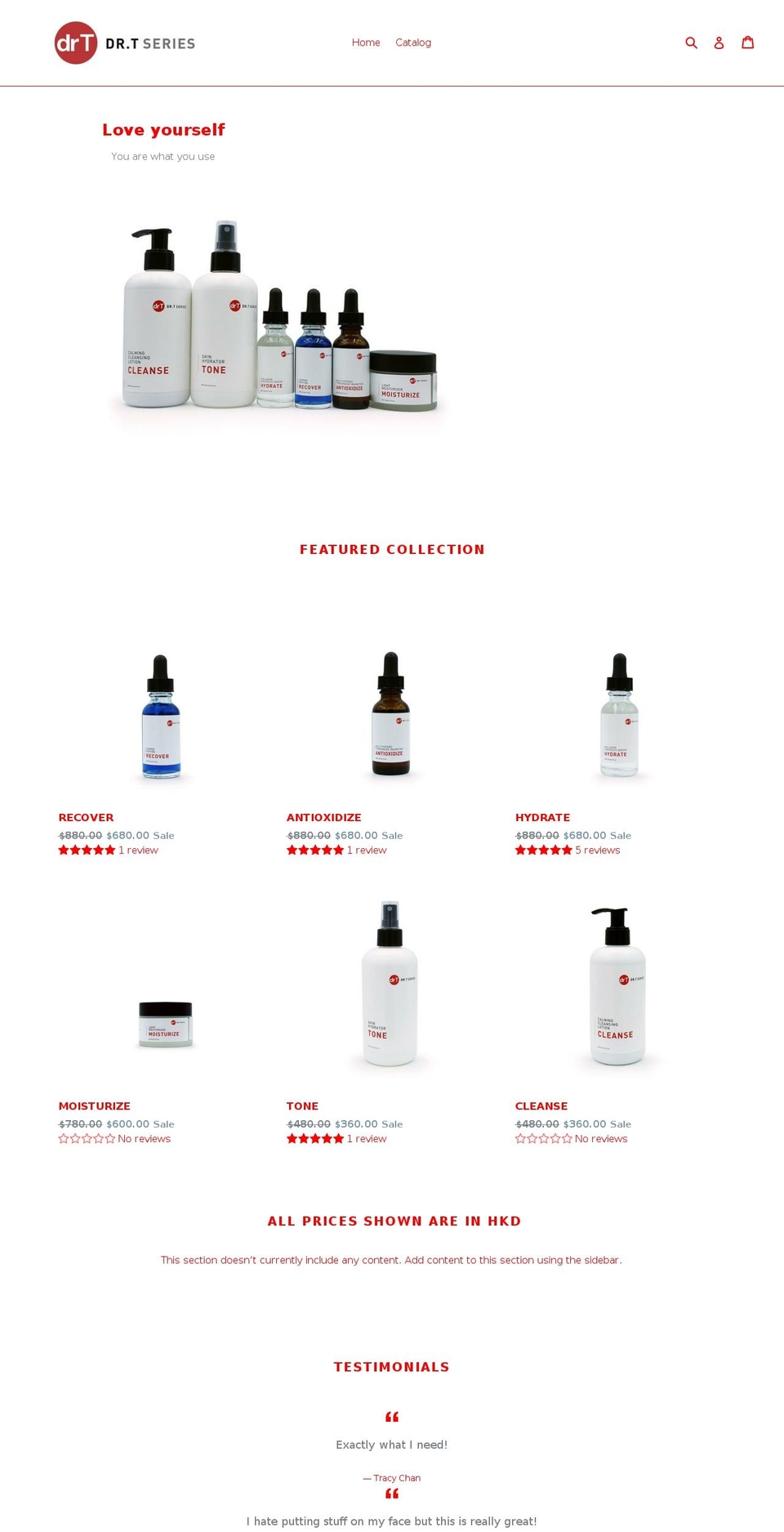 drtseries.com — Shopify storefront screenshot