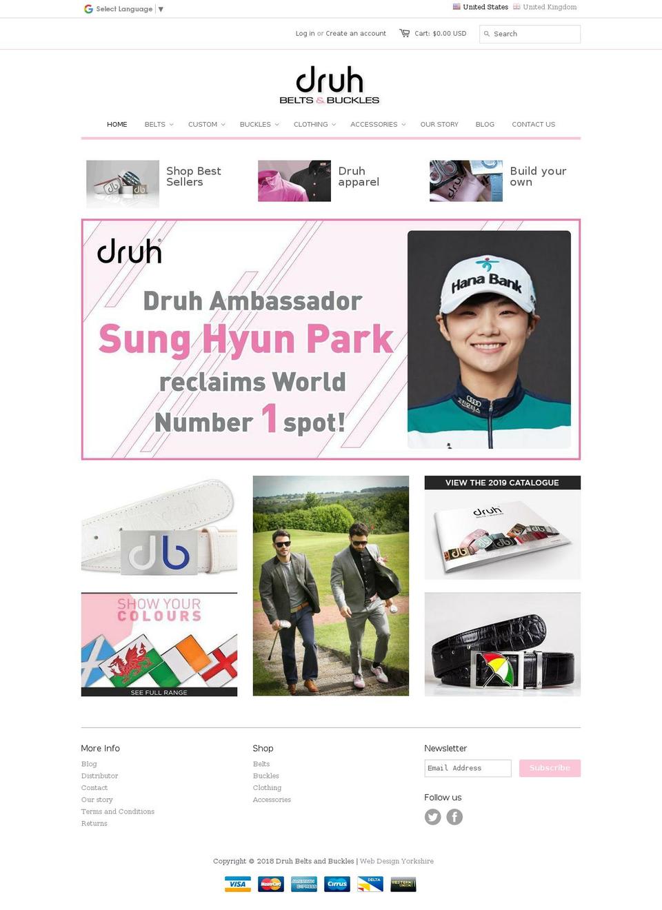 druhbeltsandbuckles.com shopify website screenshot