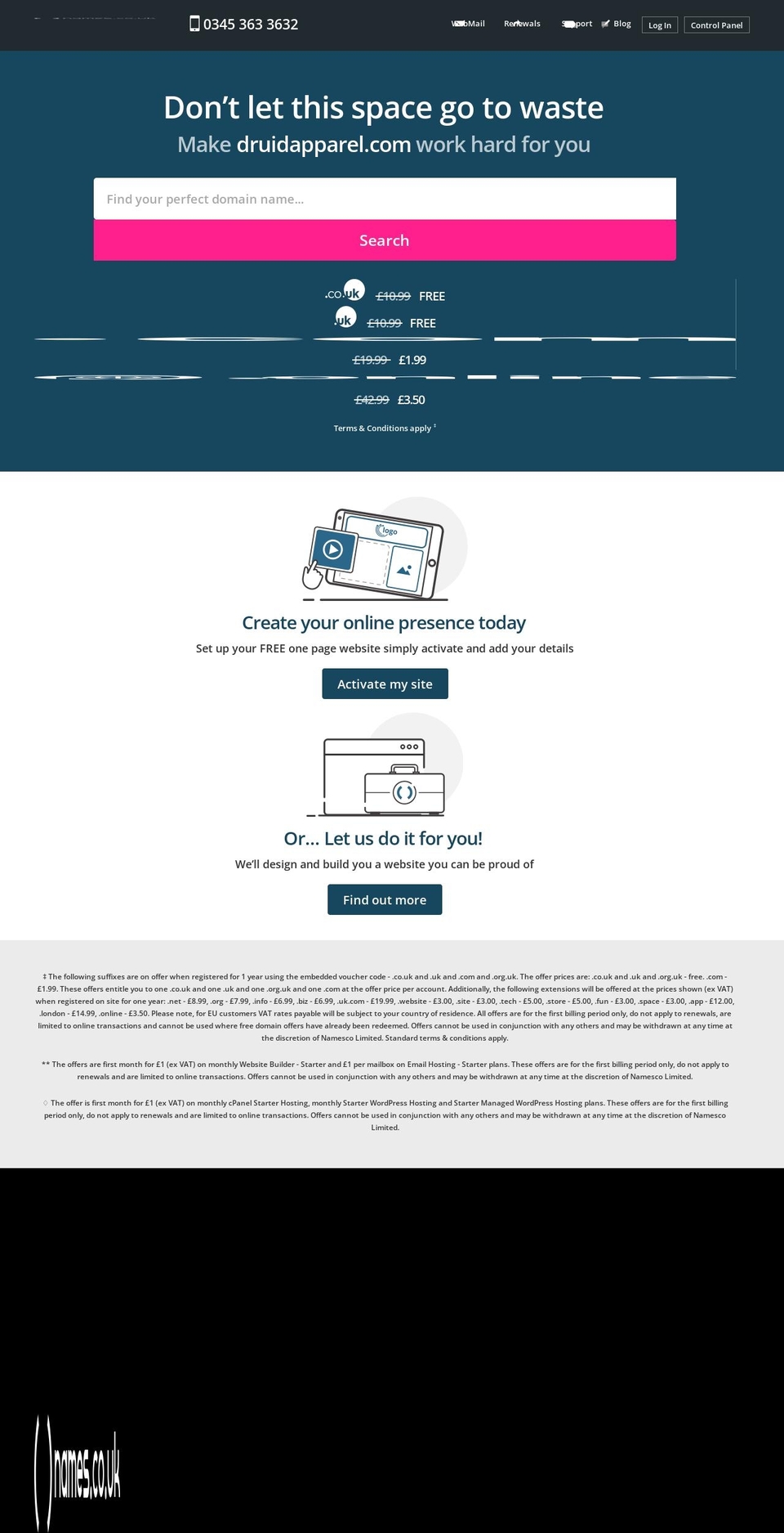 druidapparel.com — Shopify storefront screenshot