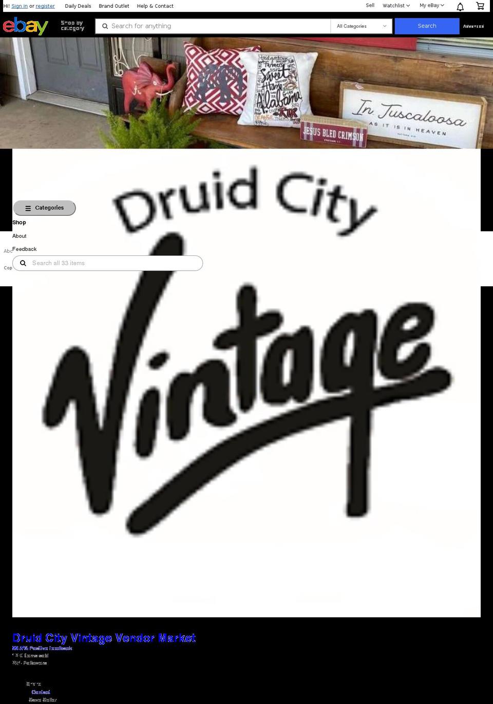 druidcityvintage.com shopify website screenshot