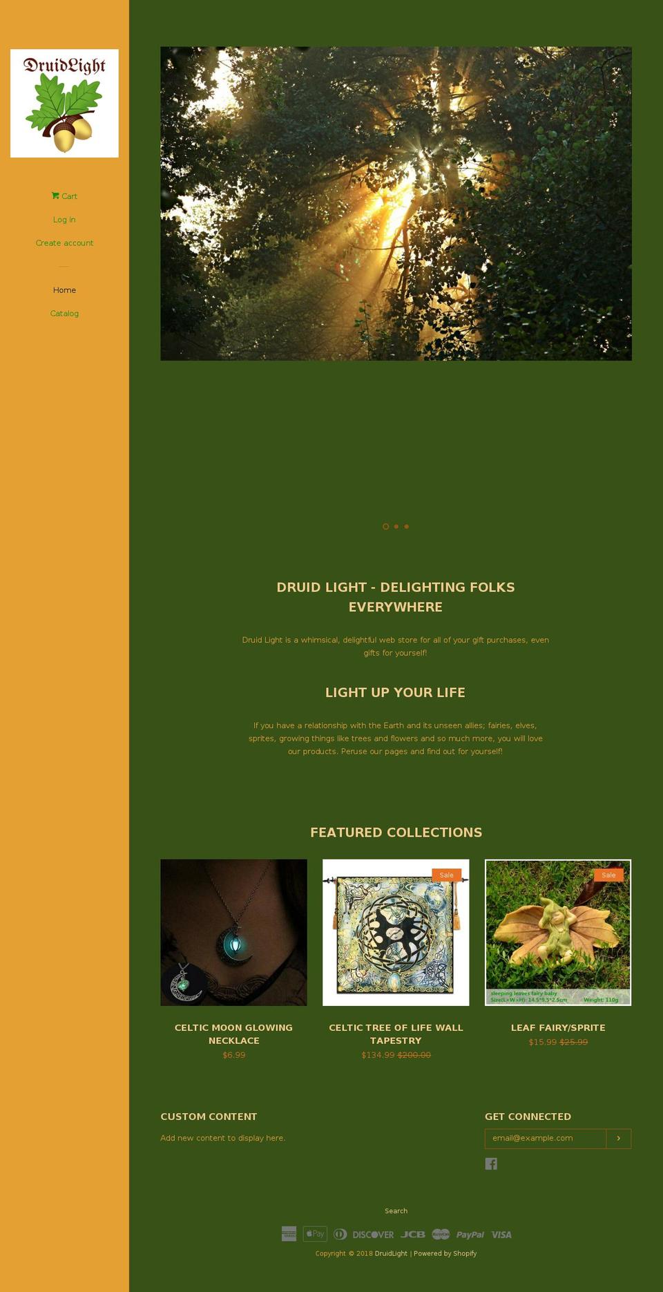 druidlight.com shopify website screenshot