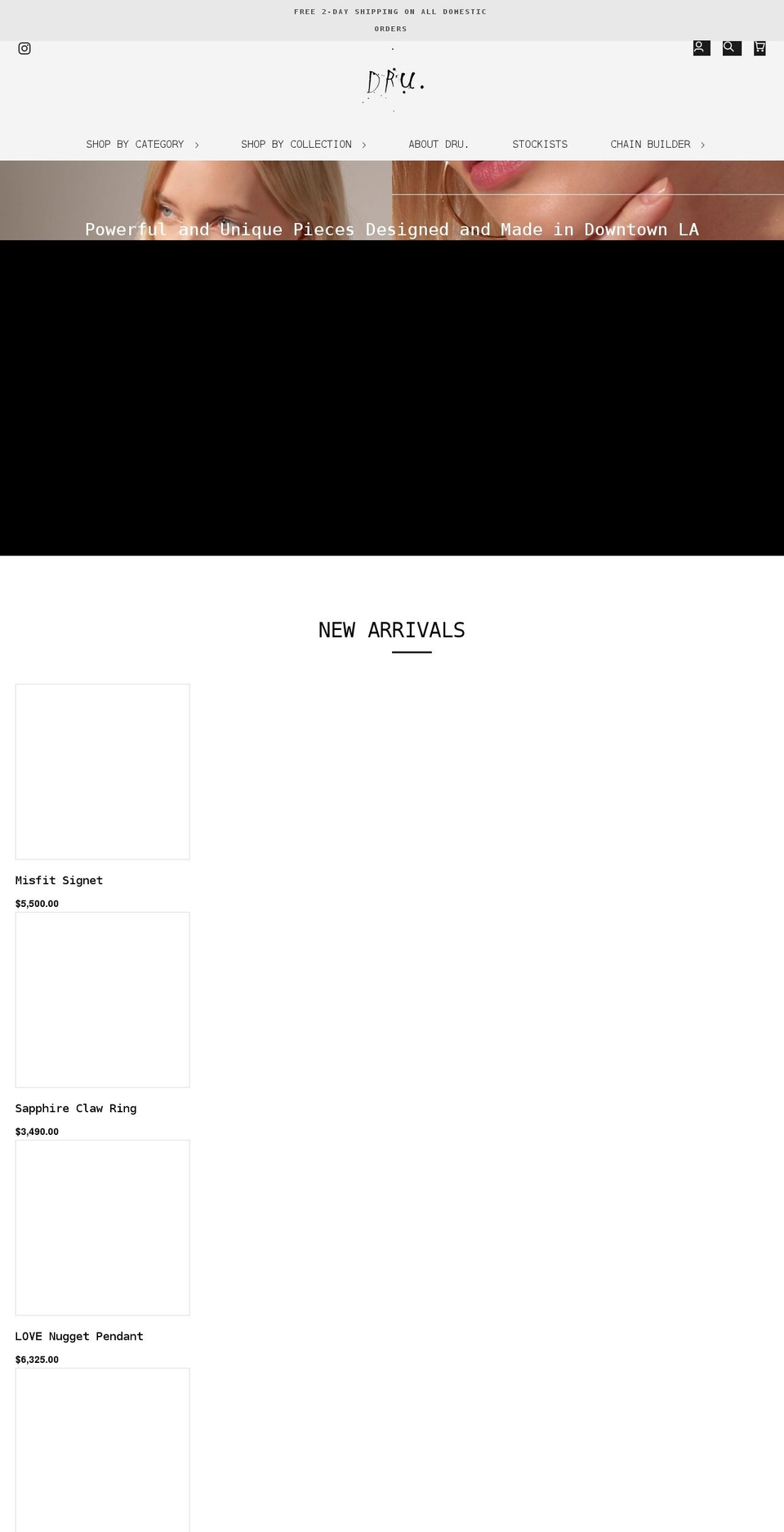 drujewelry.com shopify website screenshot
