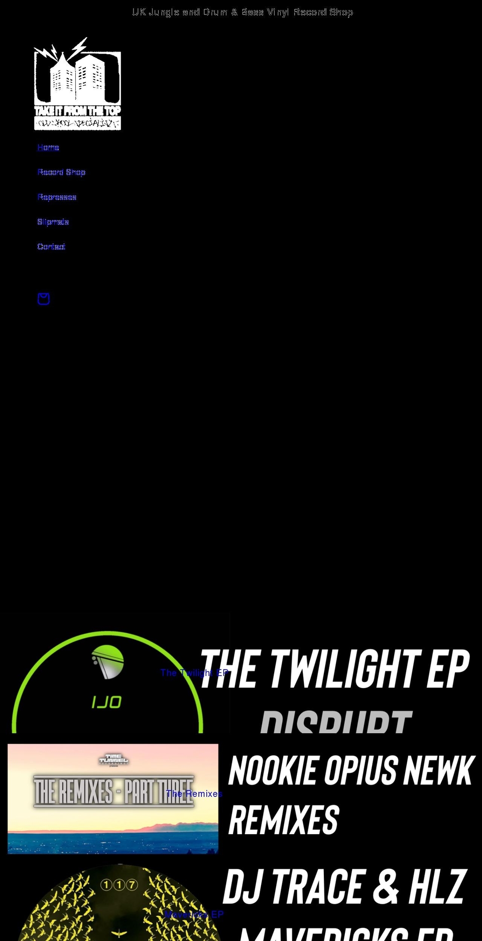 drumandbassvinyl.com shopify website screenshot