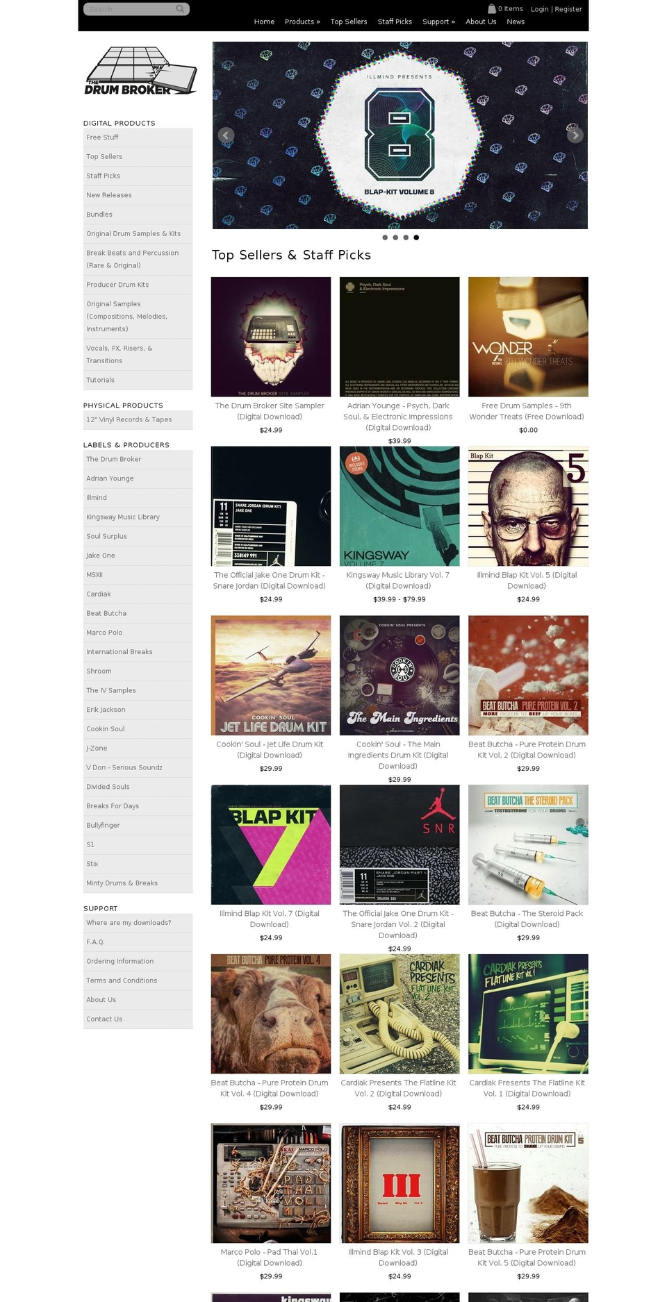Square Shopify theme site example drumbrokerkits.com