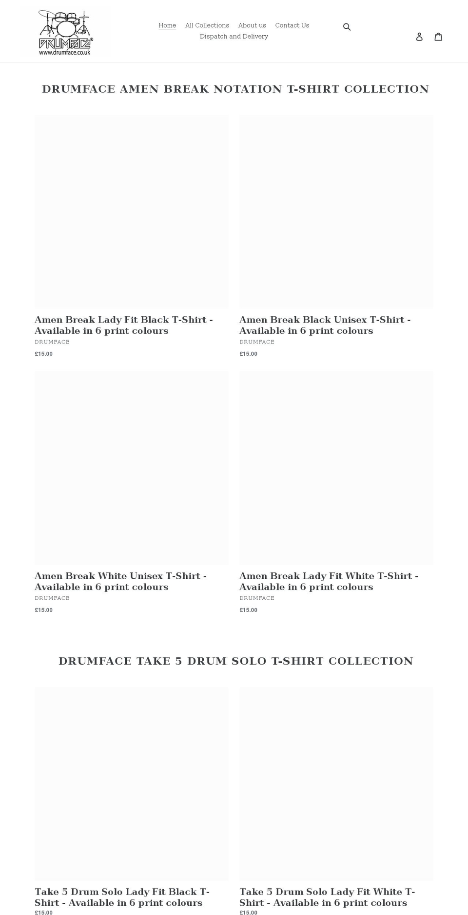drumface.co.uk shopify website screenshot