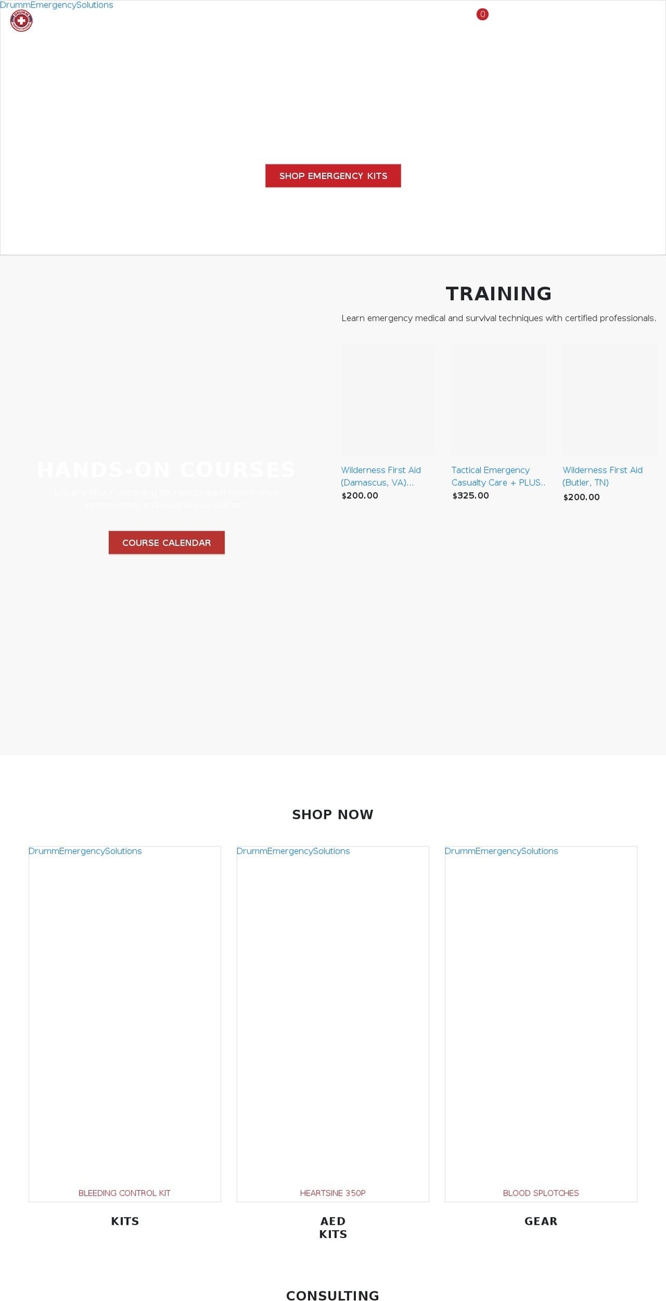 drummemergencysolutions.com shopify website screenshot