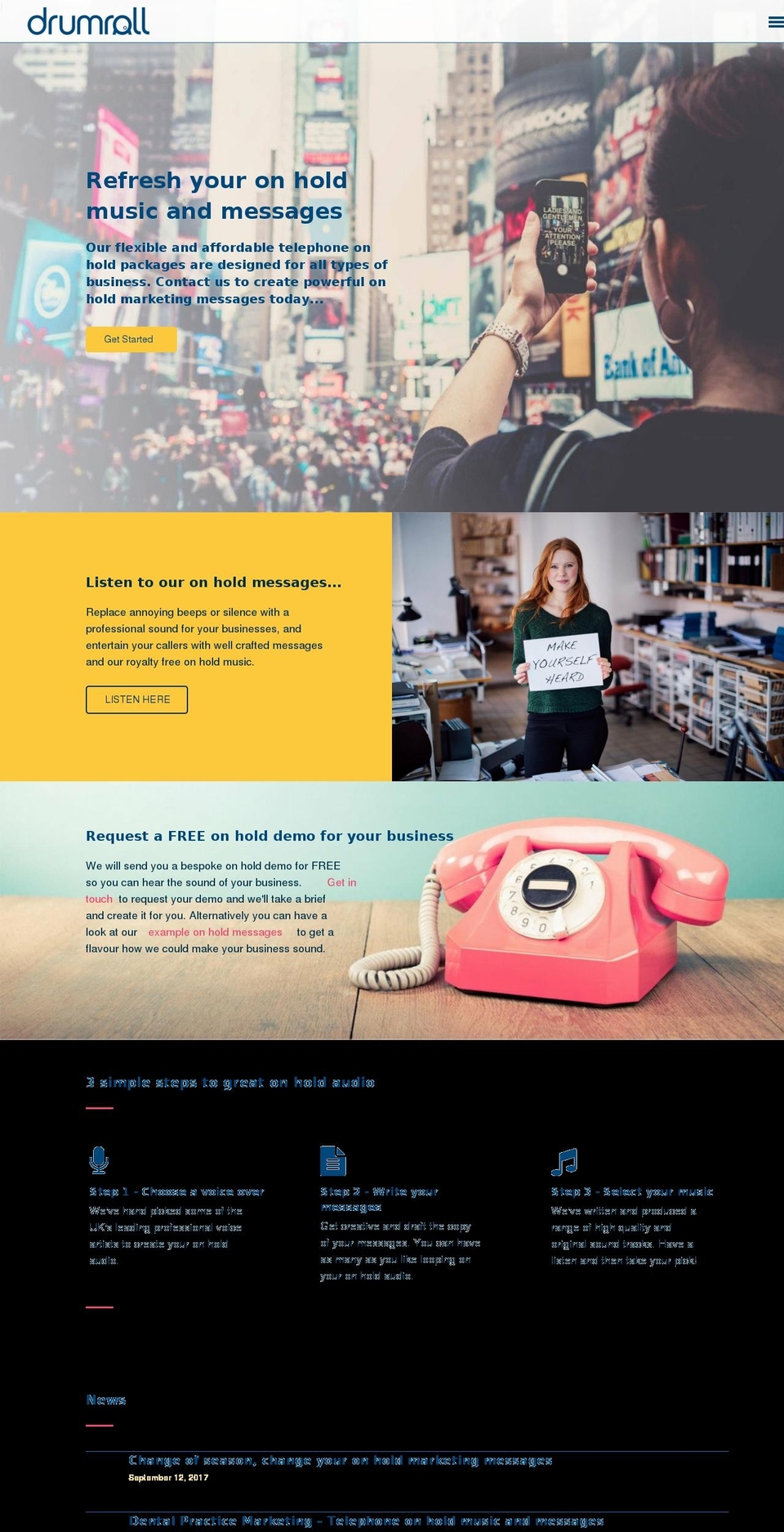 drumrollonhold.com — Shopify storefront screenshot