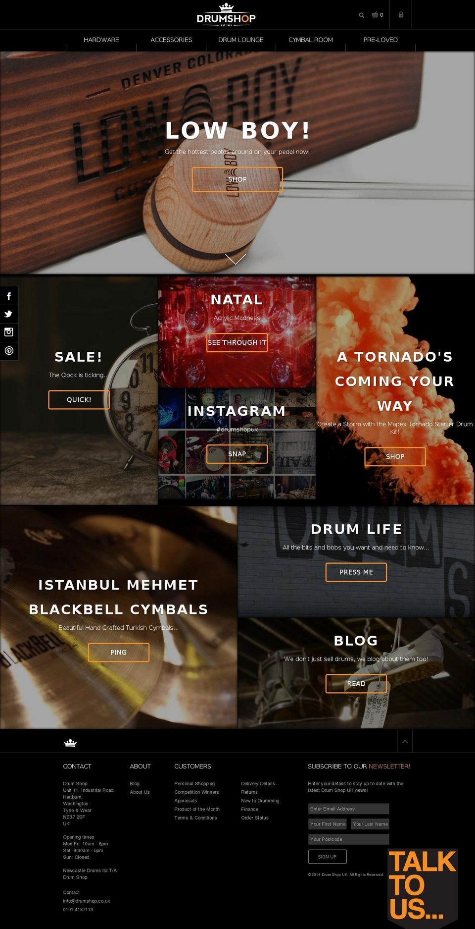 drumshop.co.uk shopify website screenshot