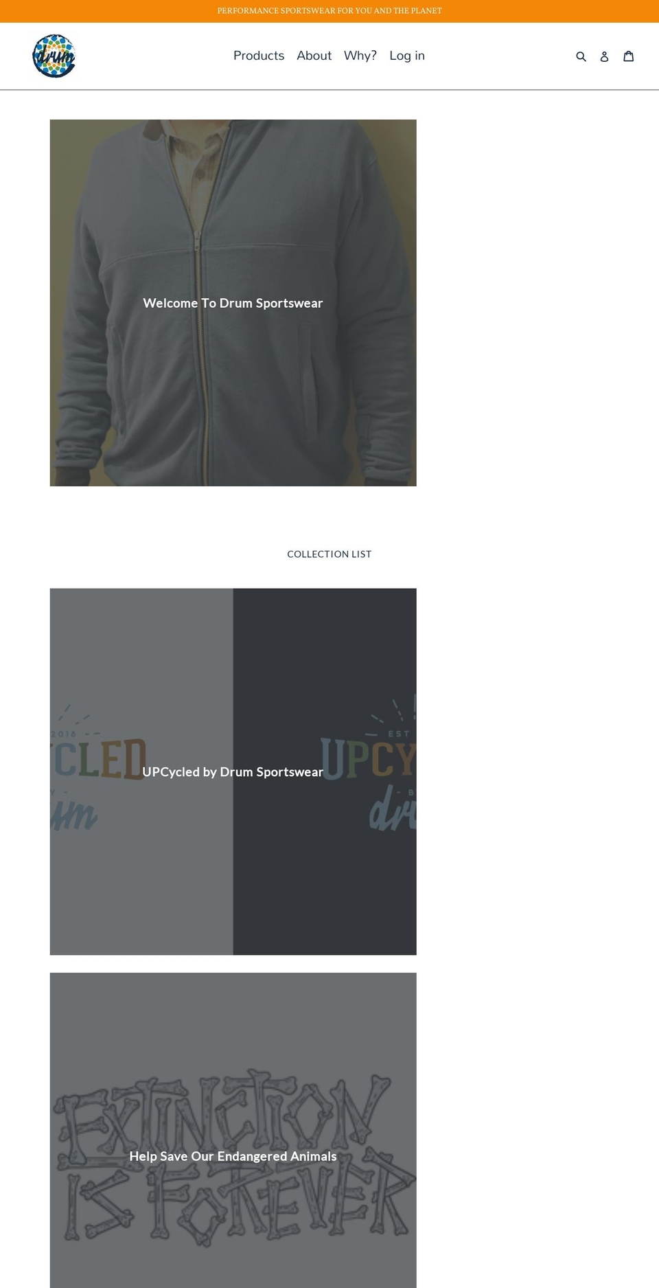drumsportswear.com — Shopify storefront screenshot
