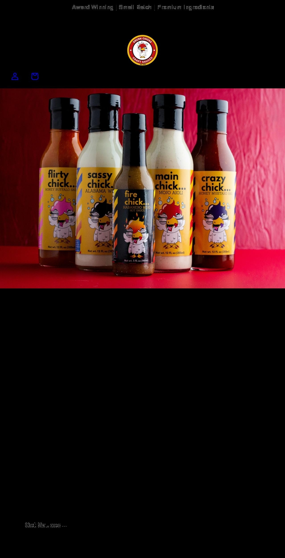 drunkchickscraftsauces.com shopify website screenshot