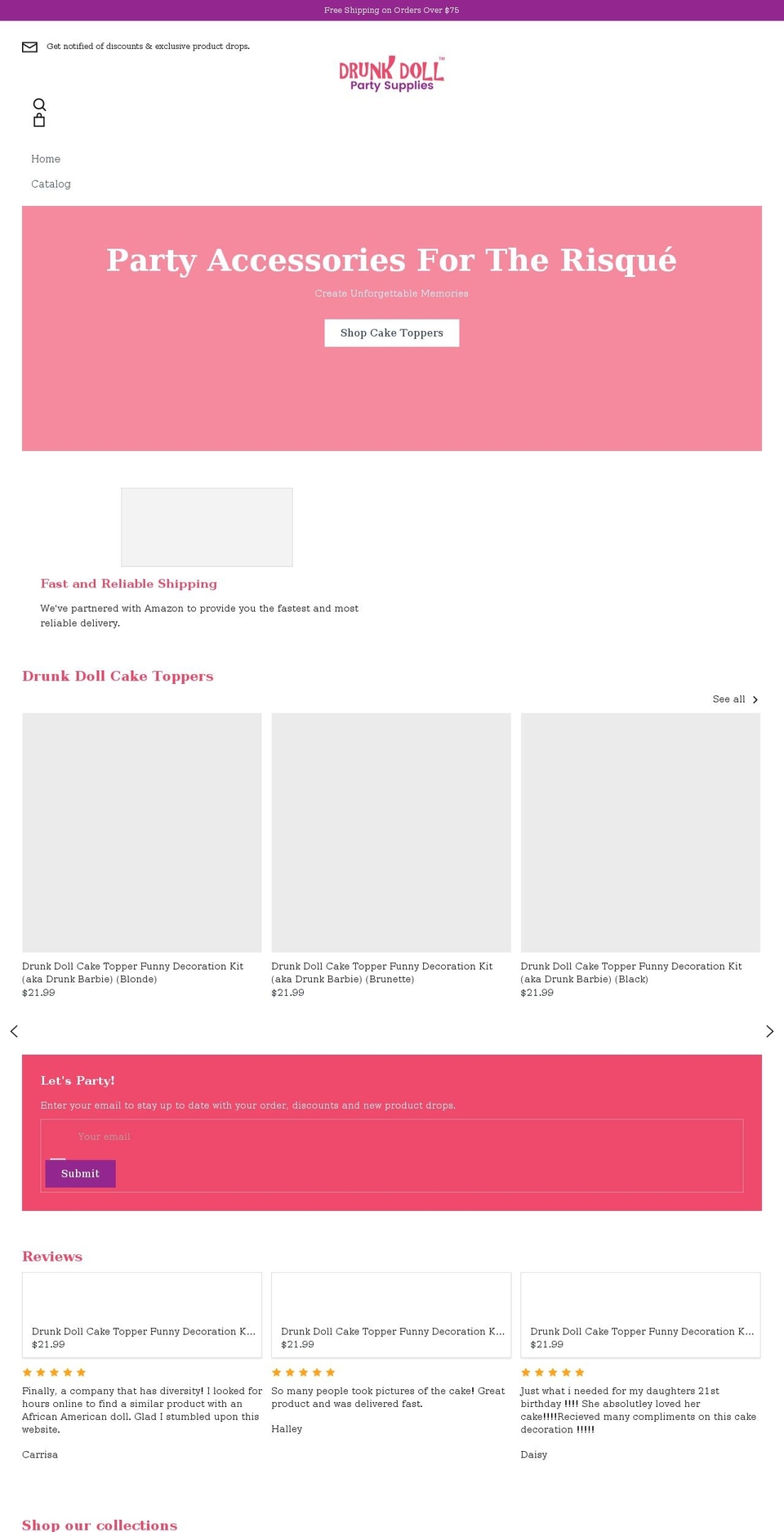 drunkdoll.com shopify website screenshot