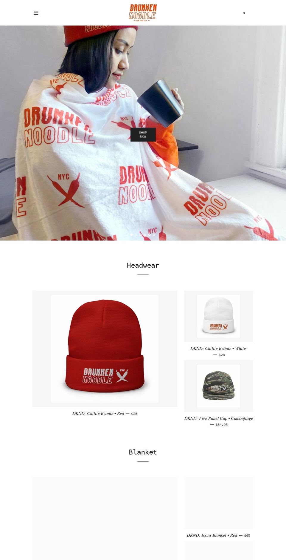 drunkennoodlenyc.com shopify website screenshot