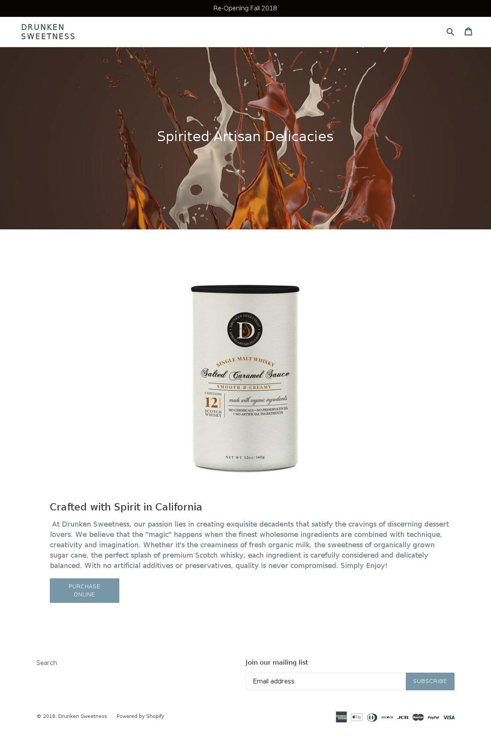 drunkensweetness.com — Shopify store on .com