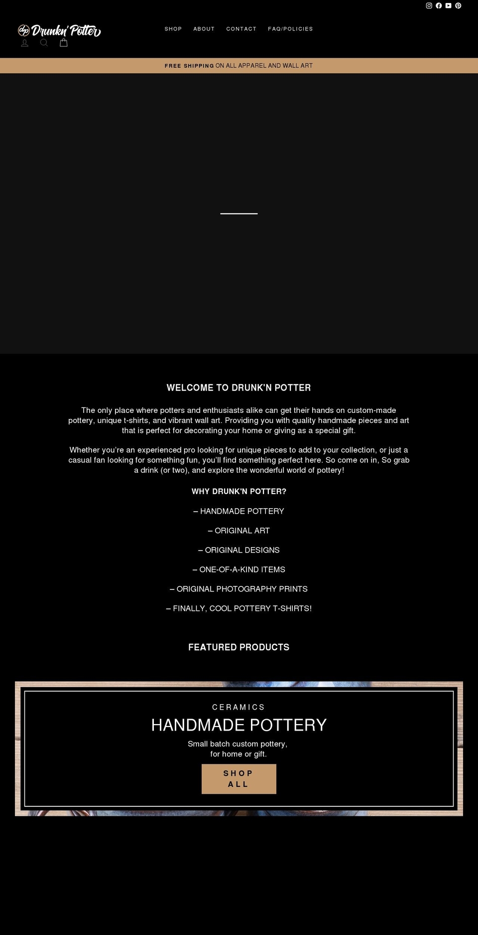 drunknpotter.com shopify website screenshot