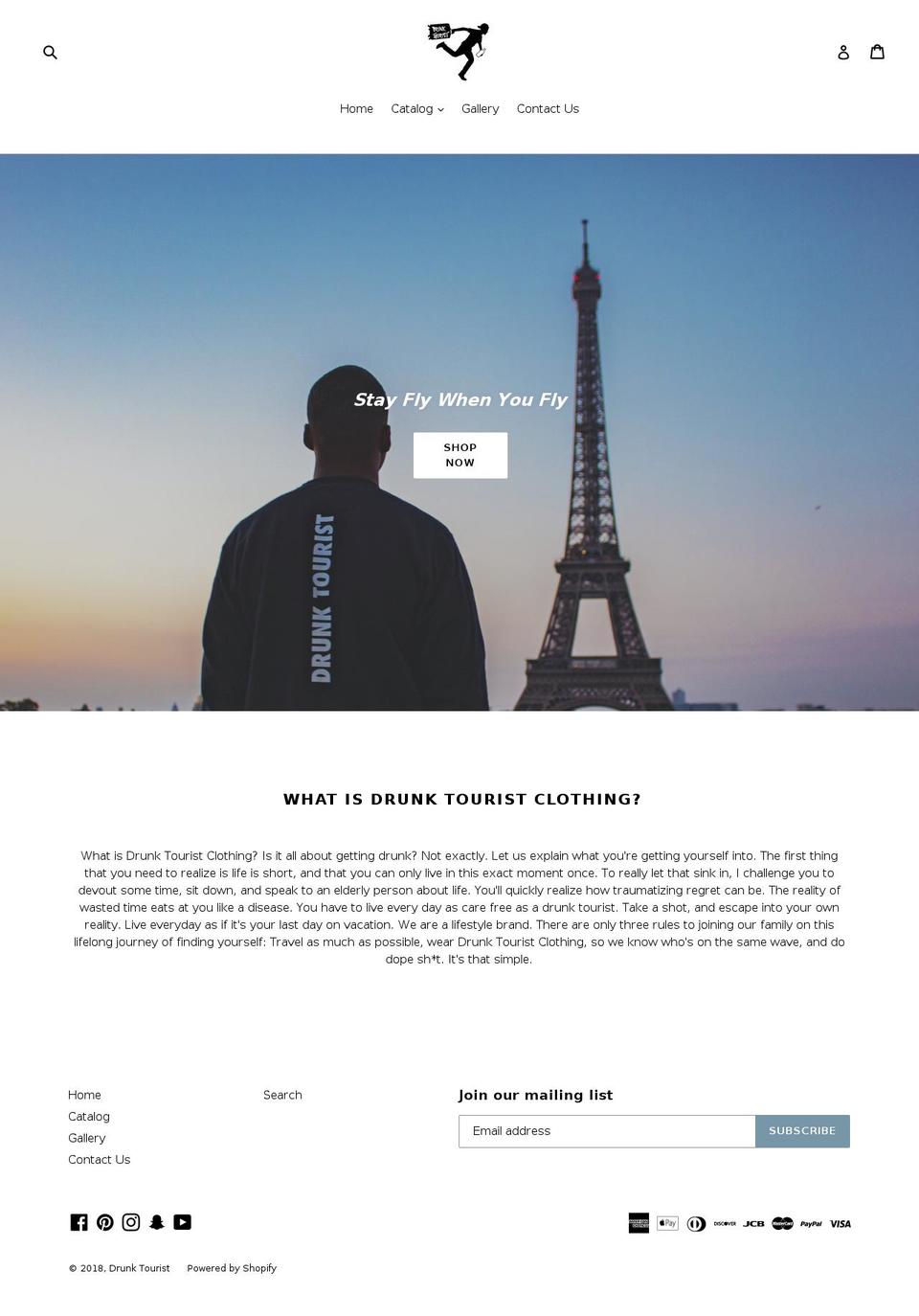 drunktouristclothing.com — Shopify storefront screenshot