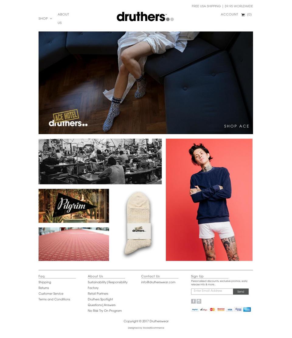 drutherswear.com shopify website screenshot