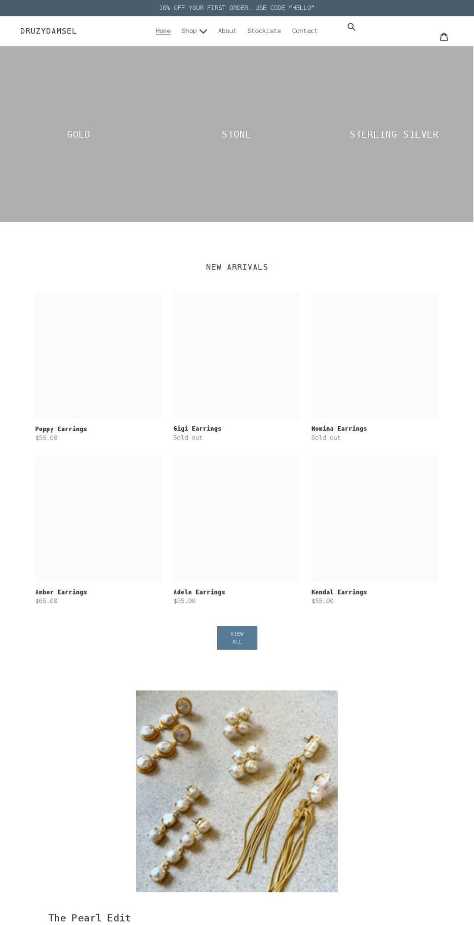 druzydamsel.com shopify website screenshot