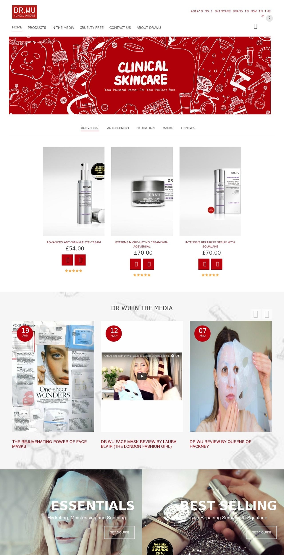 drwuskincare.net shopify website screenshot