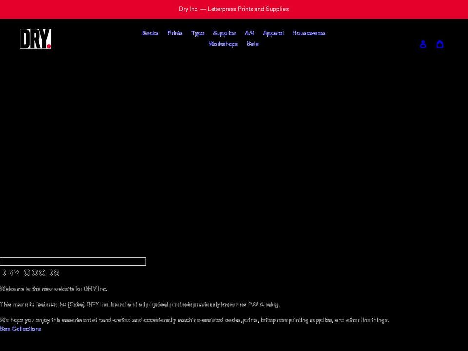 dry-inc.com shopify website screenshot