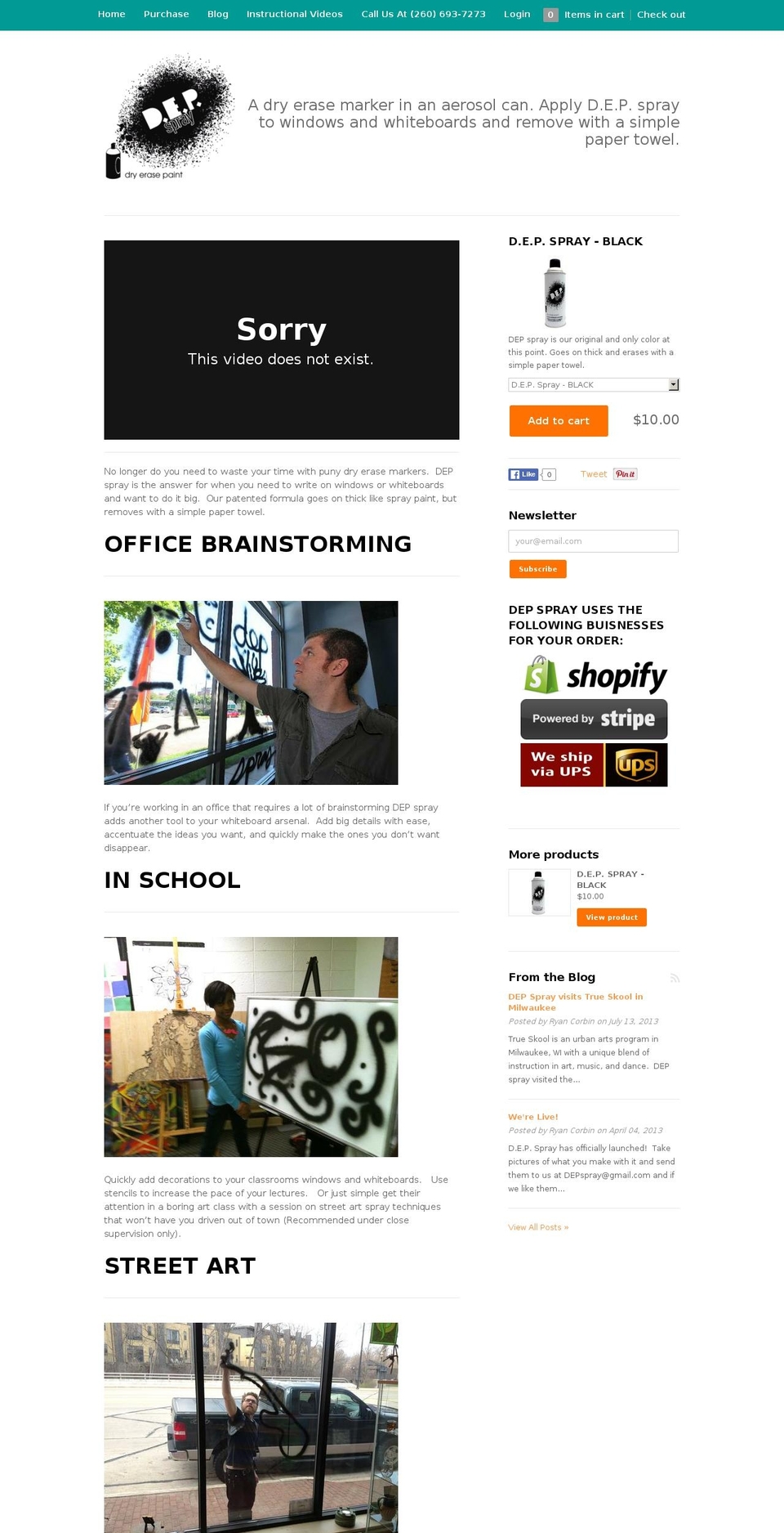 Kickstand Shopify theme site example dryerasespraypaint.com