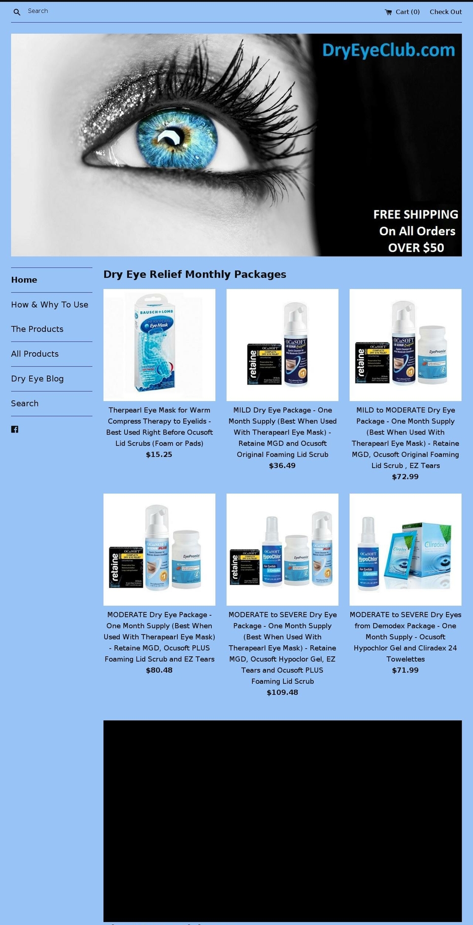 dryeyeclub.com — Shopify storefront screenshot