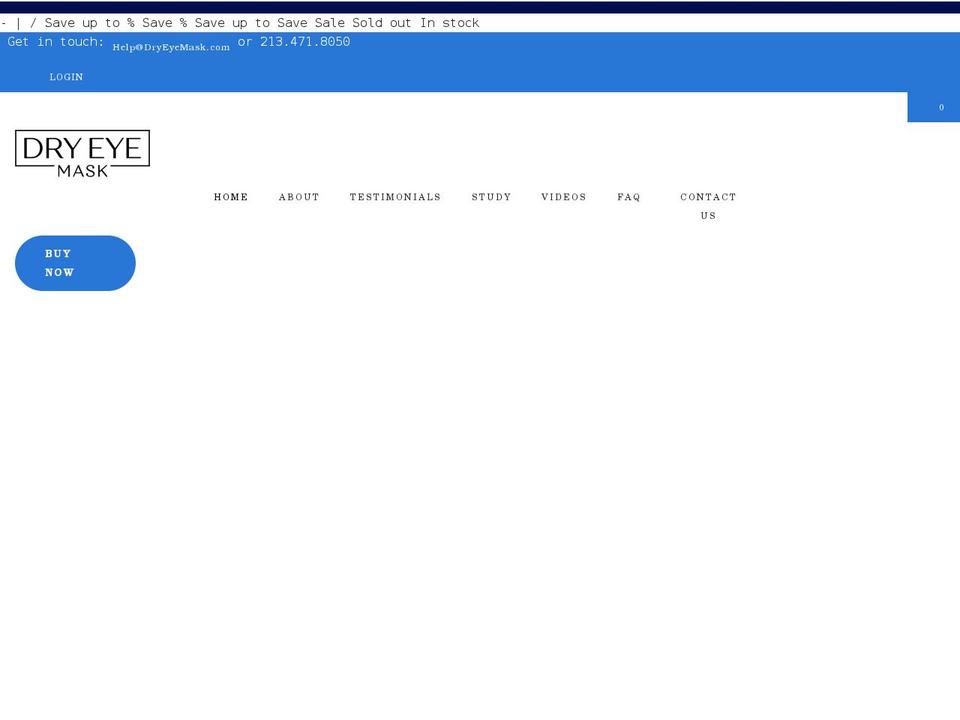 dryeyemask.com shopify website screenshot