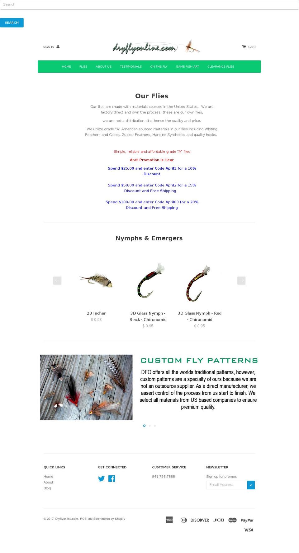 dryflyonline.com shopify website screenshot