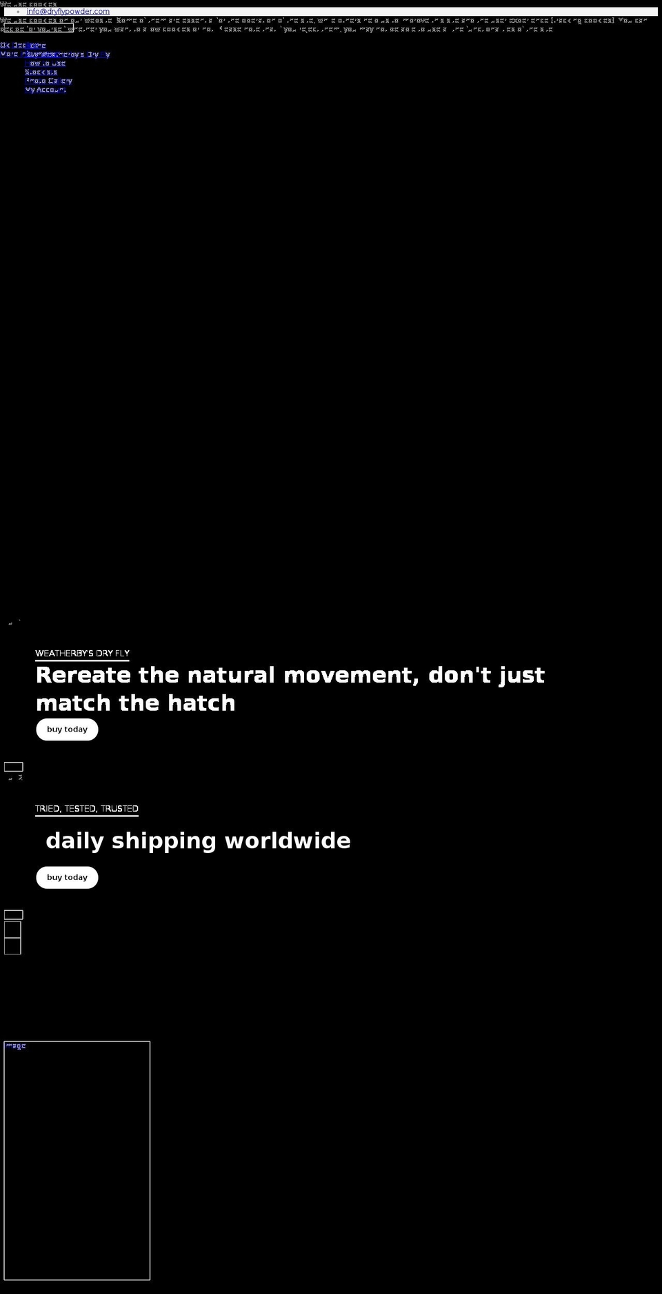 dryflypowder.com — Shopify storefront screenshot
