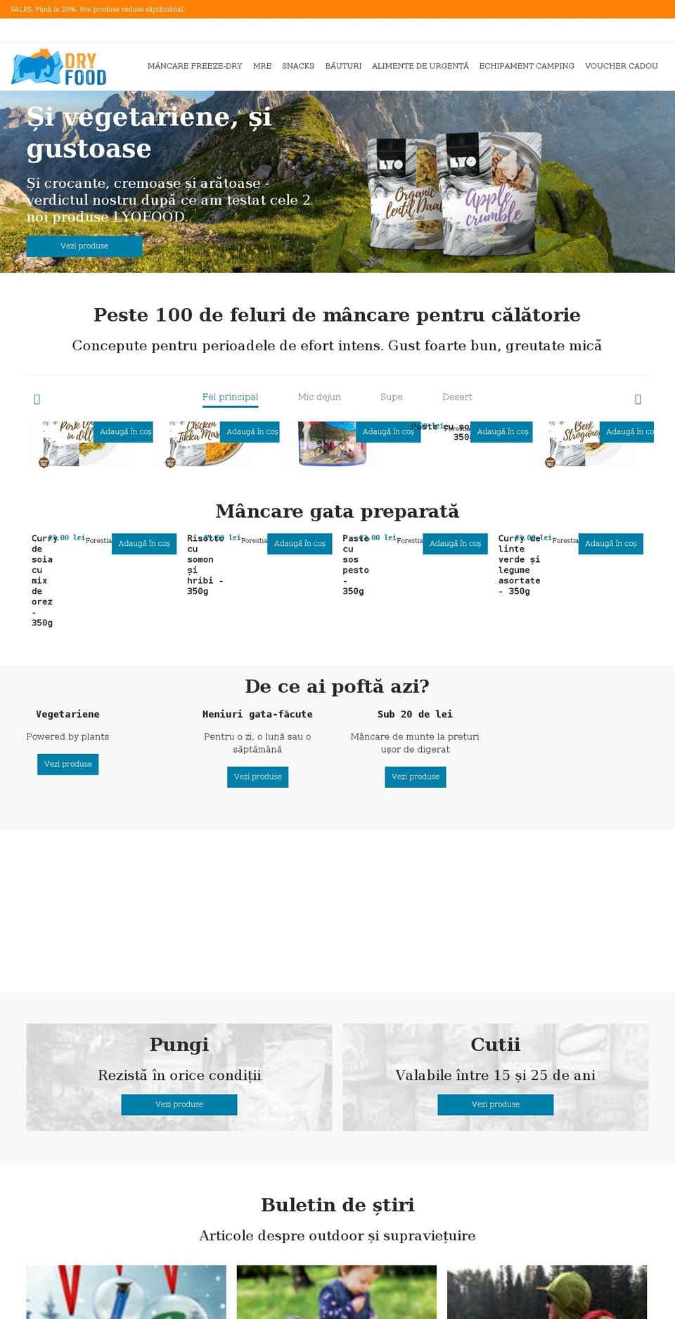 dryfood.ro shopify website screenshot