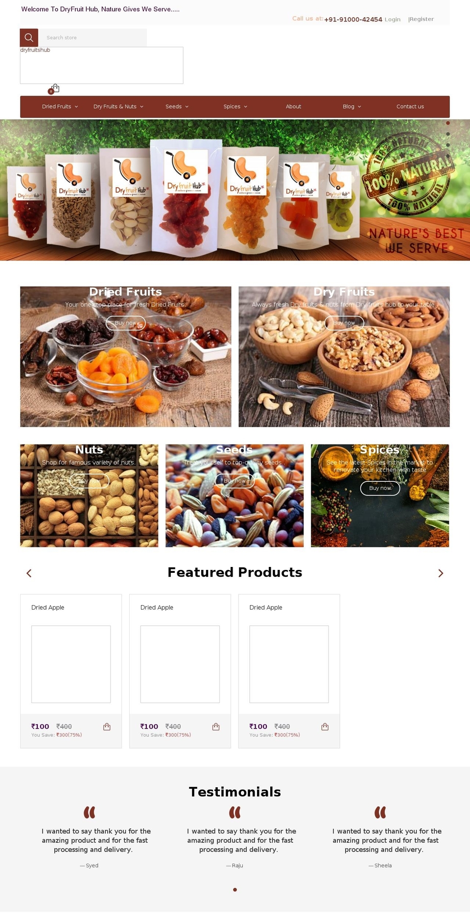 dryfruitsonline.in shopify website screenshot