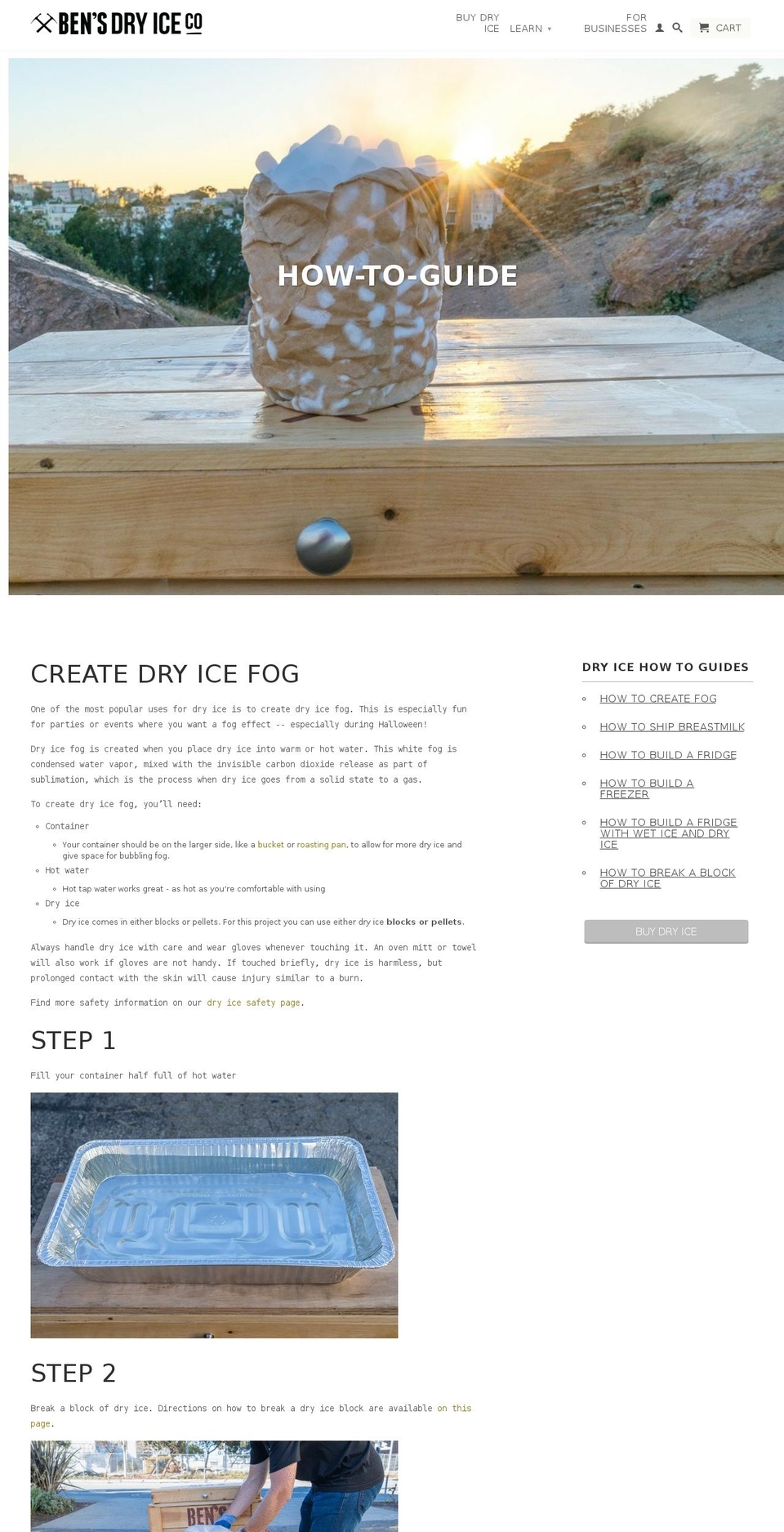 dryicefog.com shopify website screenshot