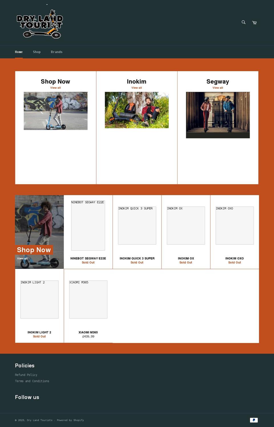 drylandtourists.co.uk shopify website screenshot