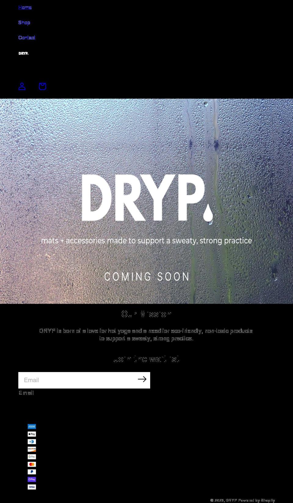 dryp.yoga shopify website screenshot