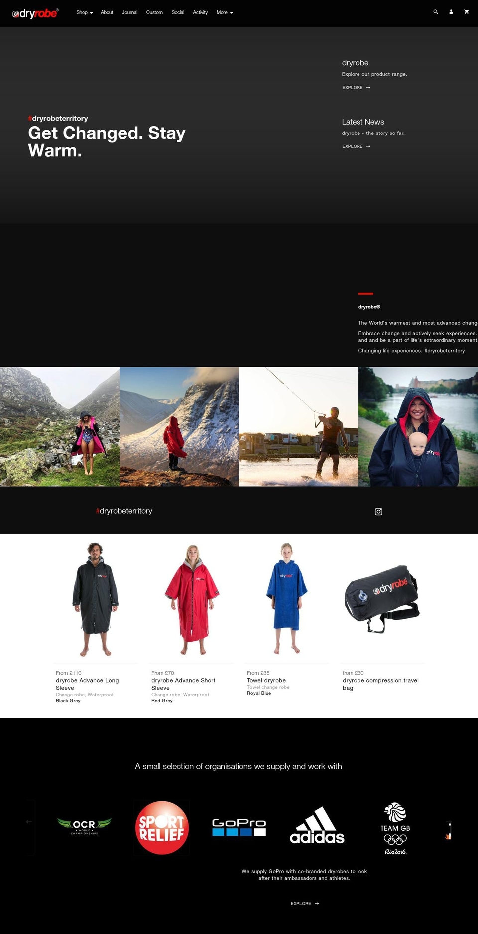 Dryrobe UK Live Shopify theme site example dryrobe.biz