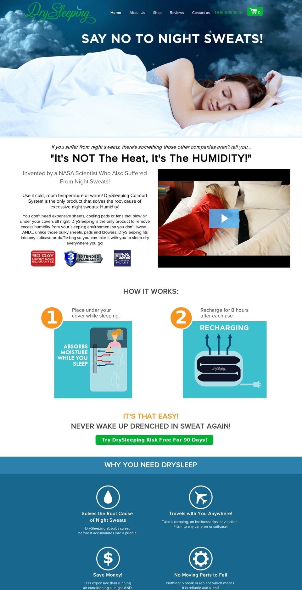 drysleeping.com — Shopify storefront screenshot