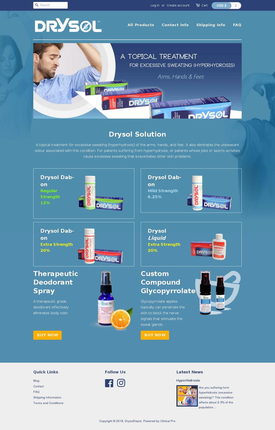 drysoldepot.com shopify website screenshot